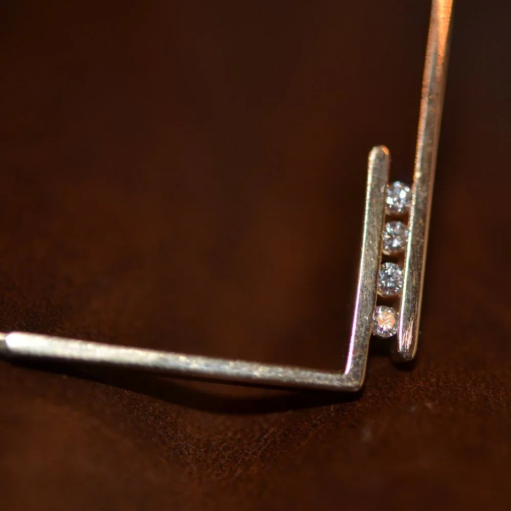 RARE HIGH END VINTAGE DANKNER 14K GOLD DIAMOND MODERN 